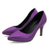Elegant Silk Pointed Toe Heeled Pumps for Women - Nude Purple Classic Party Wedding Shoes